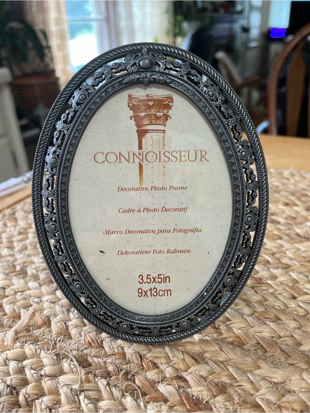 Ornate Oval Photo Frame in Antique Silver
